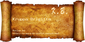 Kruppa Brigitta névjegykártya